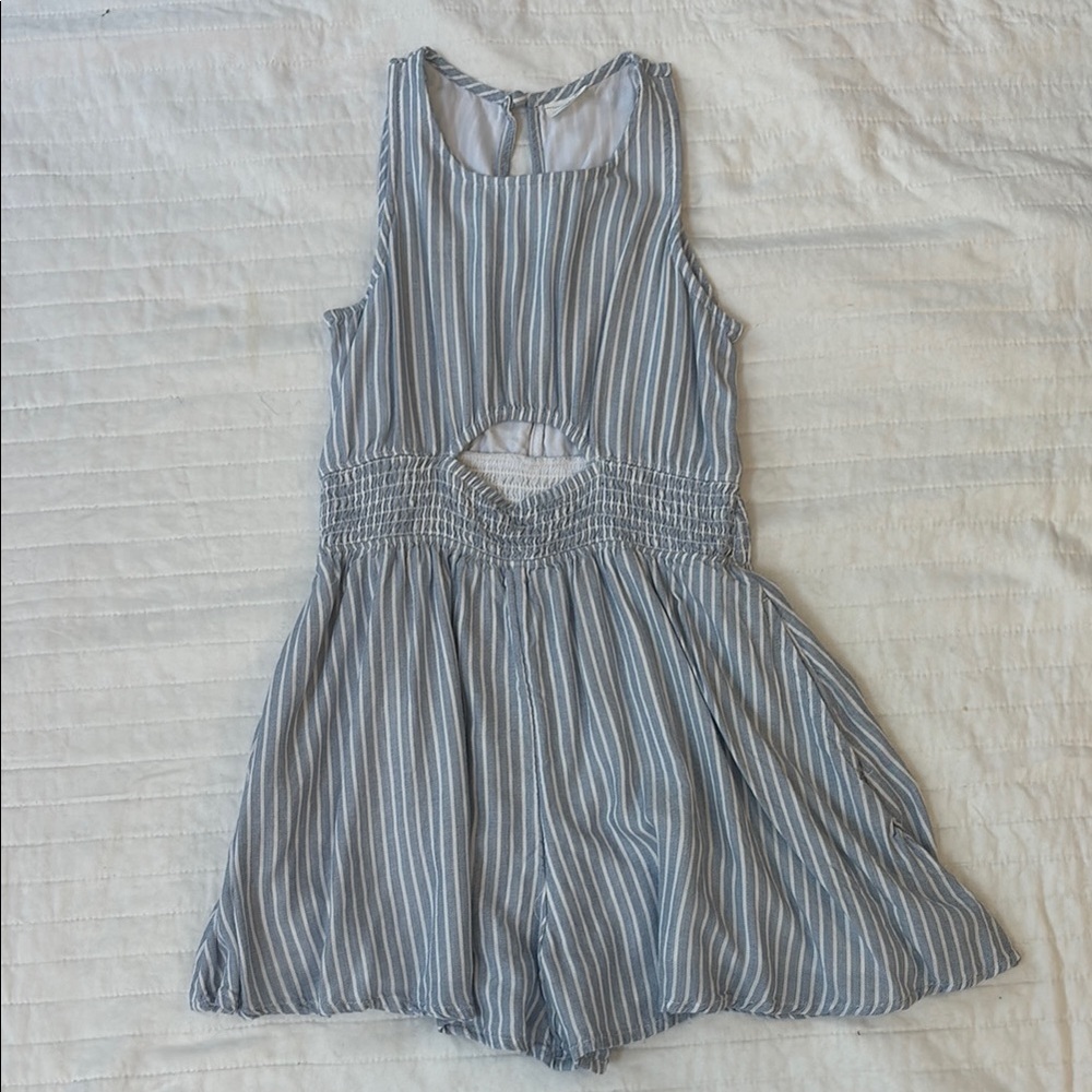 Abercrombie Kids Blue and White Striped Romper